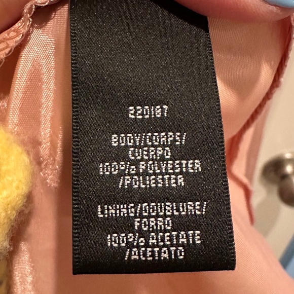 ML by Monique Lhuillier Blush One Shoulder Chiffon Gown Dress Bridesmaid Size 6 - Picture 7 of 8